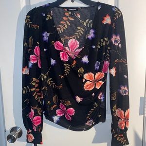 Floral Wrap Blouse